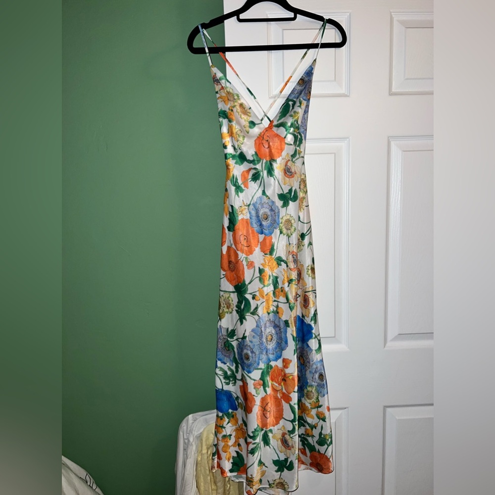 ASOS floral silk dress